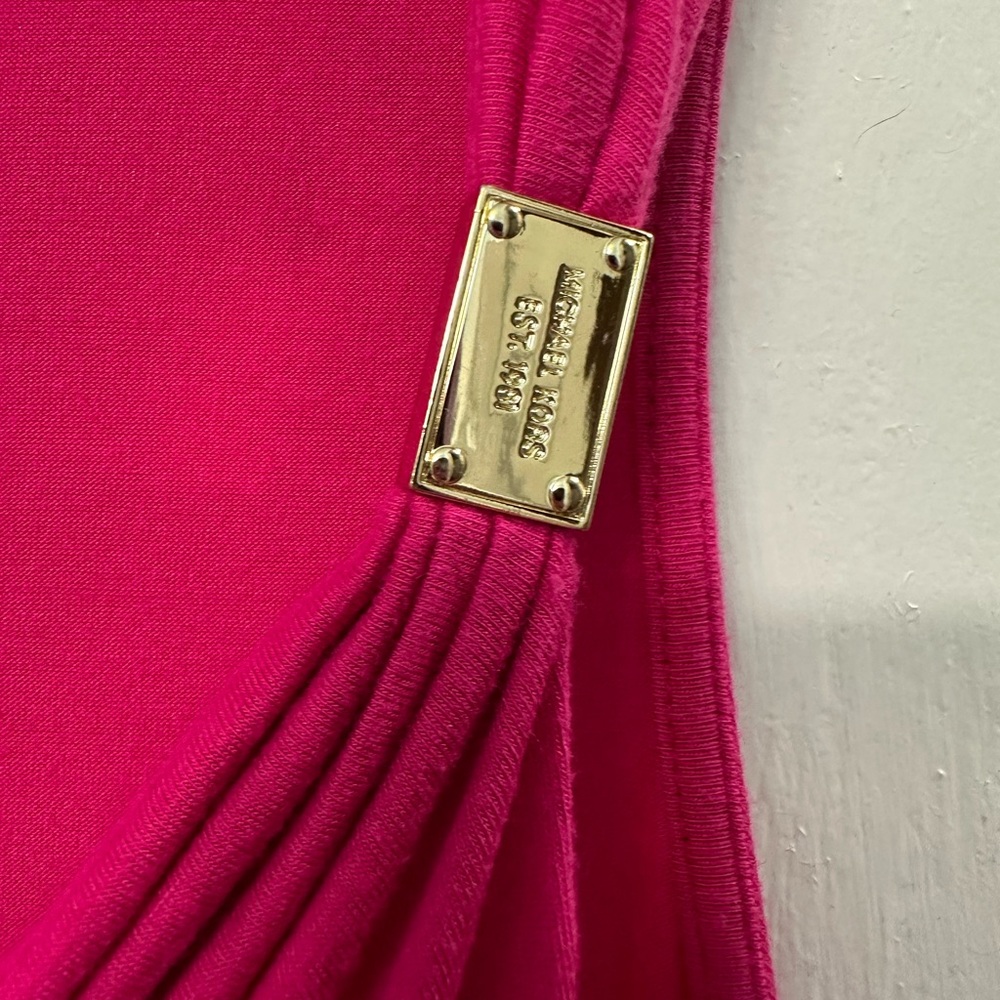Micheal Kors Pink Tank Top with Draped Neckline Size Large - Picture 3 of 4